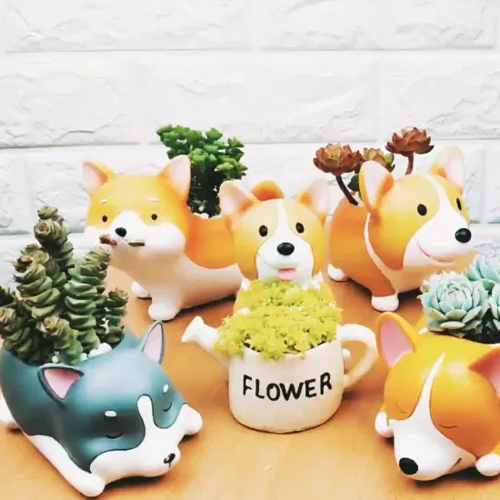 Criativo dos desenhos animados casa jardim de infância pequeno vaso micro paisagem decoração animais bonitos suculenta planta pote combinação